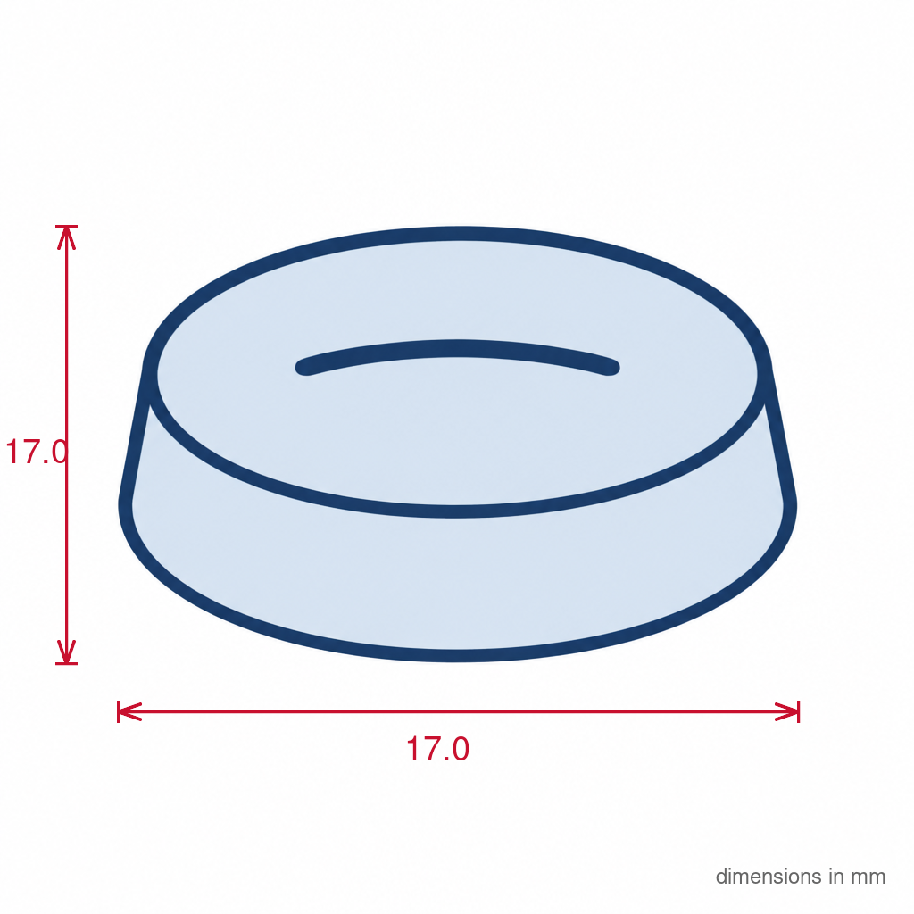 Large Round Flat Clear Adhesive Feet 10 x 8 - Pack of 10