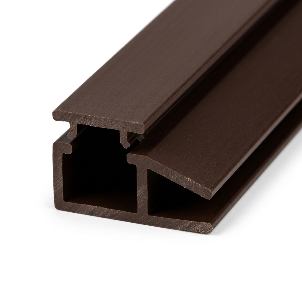 2.44m Nut Brown Rigid PVC Channel - 10 x 2.44m Lengths