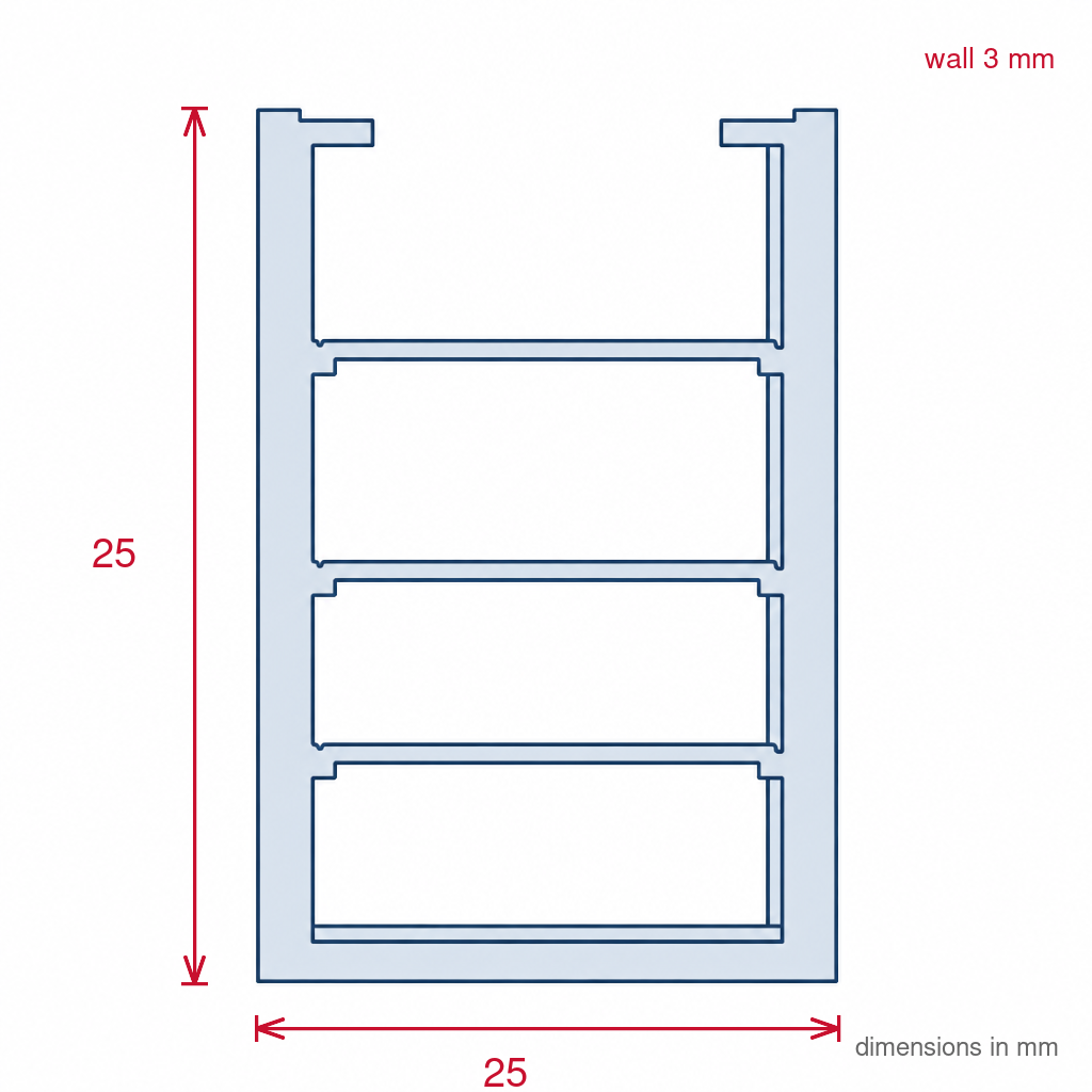 Window Conversion Angles Kit 3mm Nut Brown - Pack of 3 x 25mm Lengths