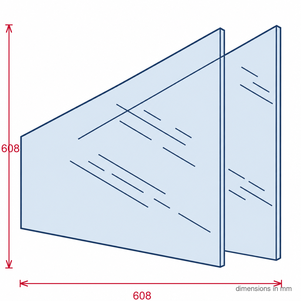2mm Greenhouse Panes 608 x 608mm Clear - Pack of 4
