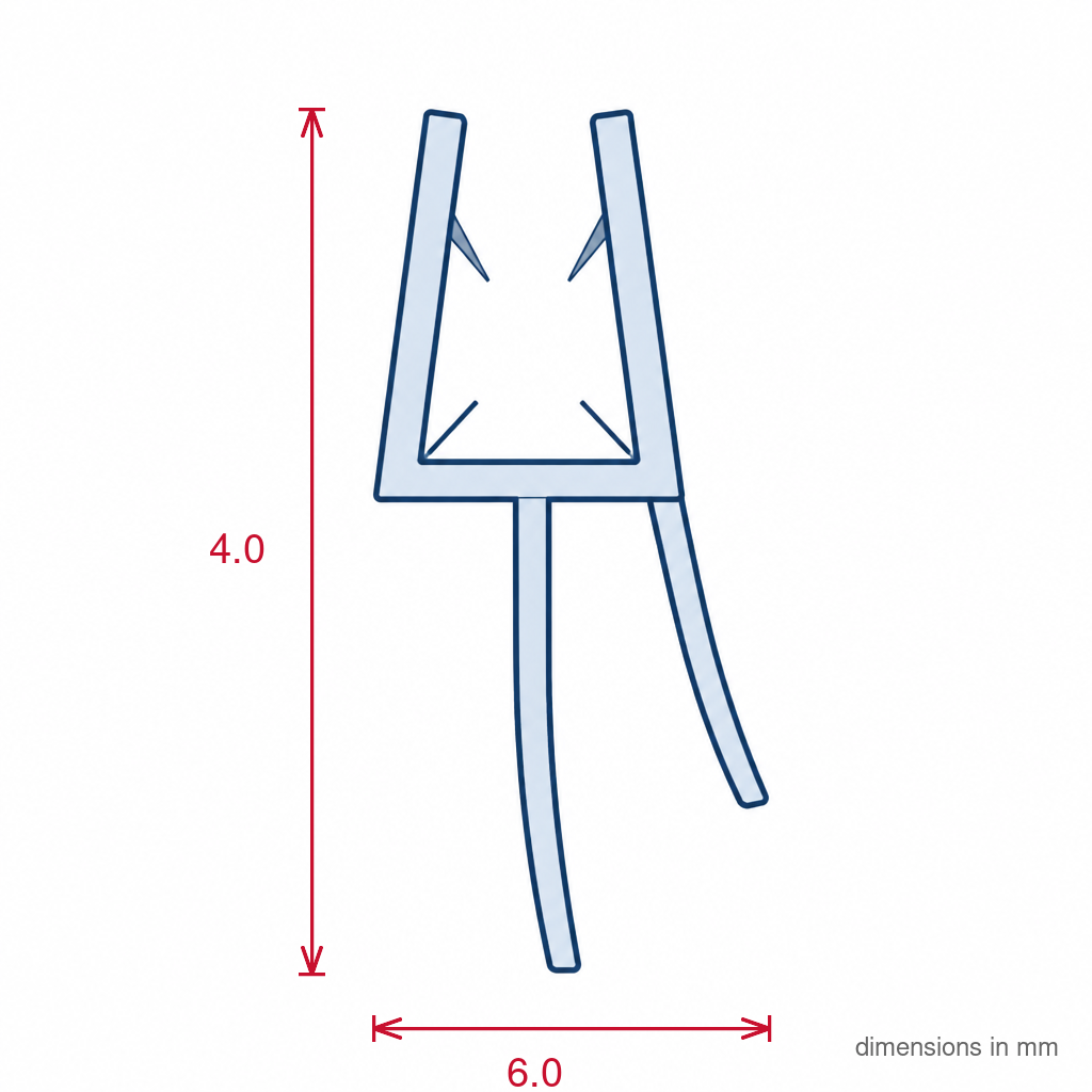 4 - 6mm Clear Blade Seal - 5 x 1m Lengths