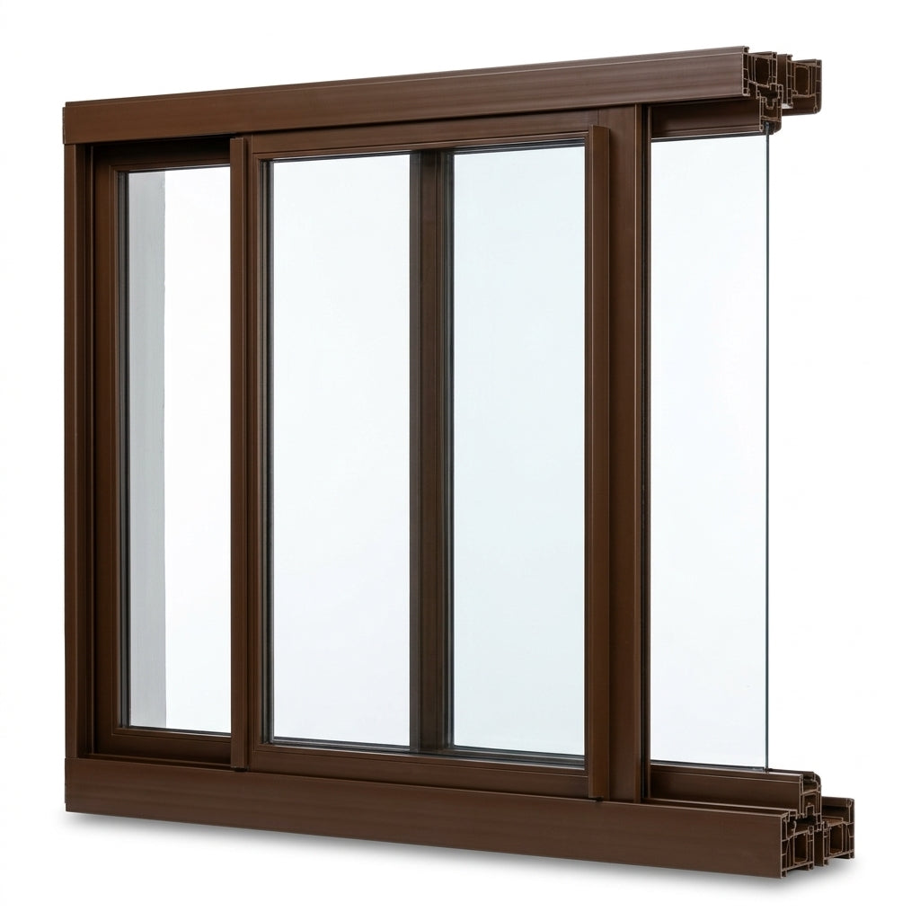 Nut Brown Sliding Secondary Glazing Kit - 3 x 2m Lengths
