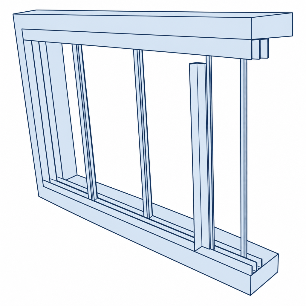 White Sliding Glazing Kit 2m - 3 x 2m Lengths