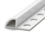 White PVC Tile Edge Trim - 10mm Profile, Pack of 5, 2.44m Each