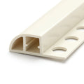 10mm Soft Cream PVC Tile Edge Trim - Pack of 5, 2.44m Each