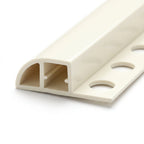 10mm Soft Cream PVC Tile Edge Trim - Pack of 5, 2.44m Each
