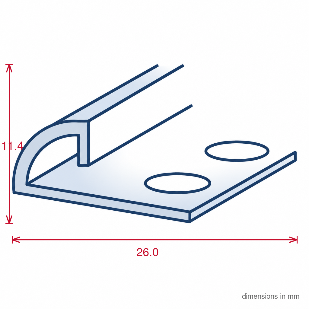 10mm Soft Cream PVC Tile Edge Trim - Pack of 5, 2.44m Each