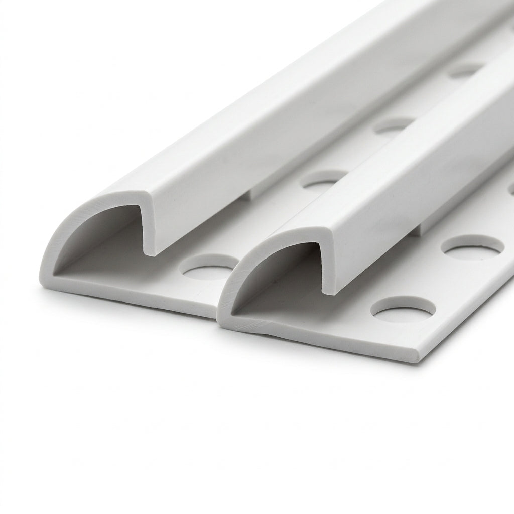 6mm Plastic Tile Edge Matt Silver - 5 x 2.44m Lengths