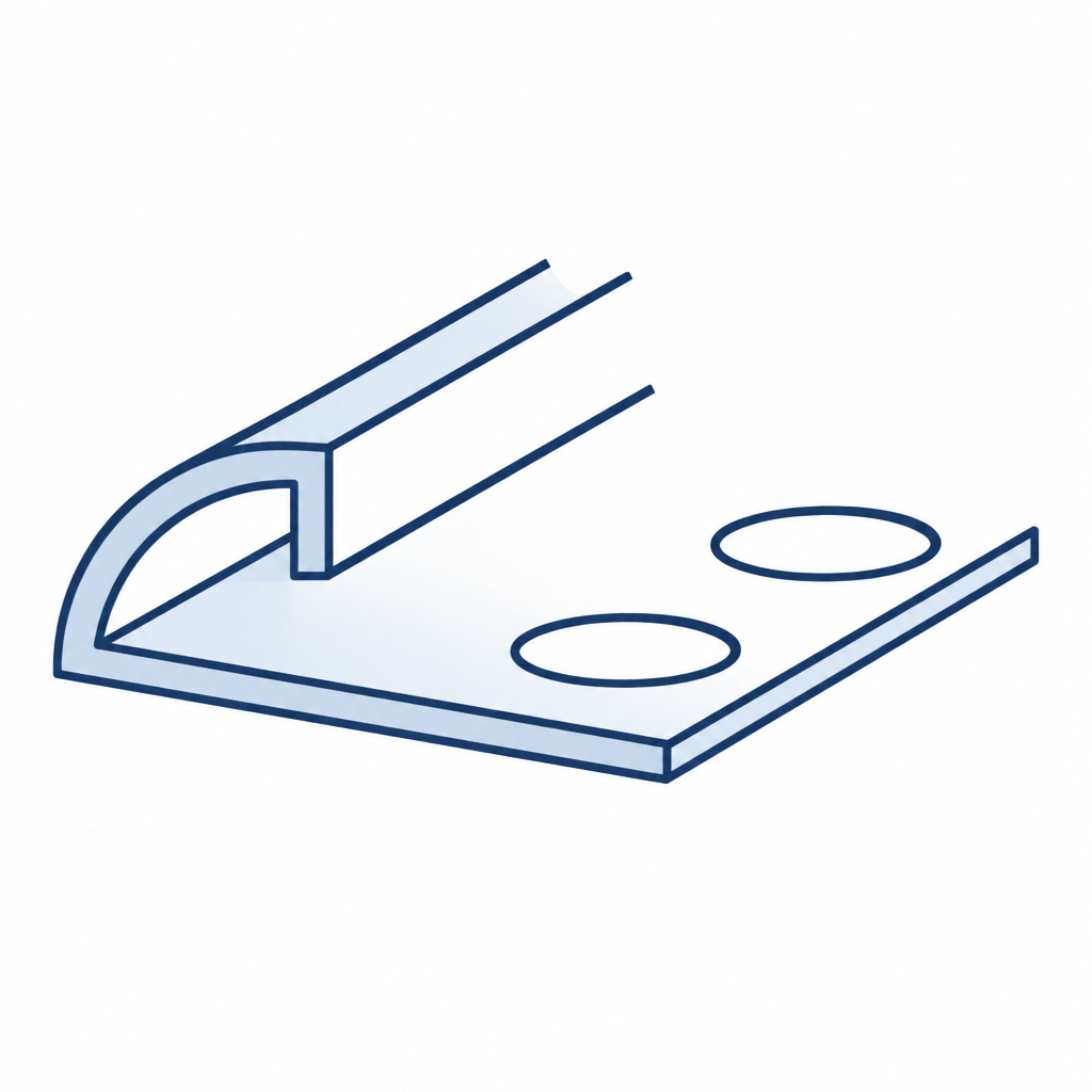 Soft Cream PVC Tile Trim - Pack of 5, 2.44m Each, 8mm Thickness