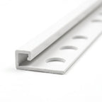 White 6mm Plastic Tile Edge Trim - 100 x 2.44m Lengths