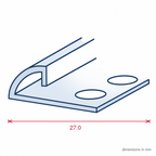 12mm Plastic Tile Edge White - 25 x 2.44m Lengths