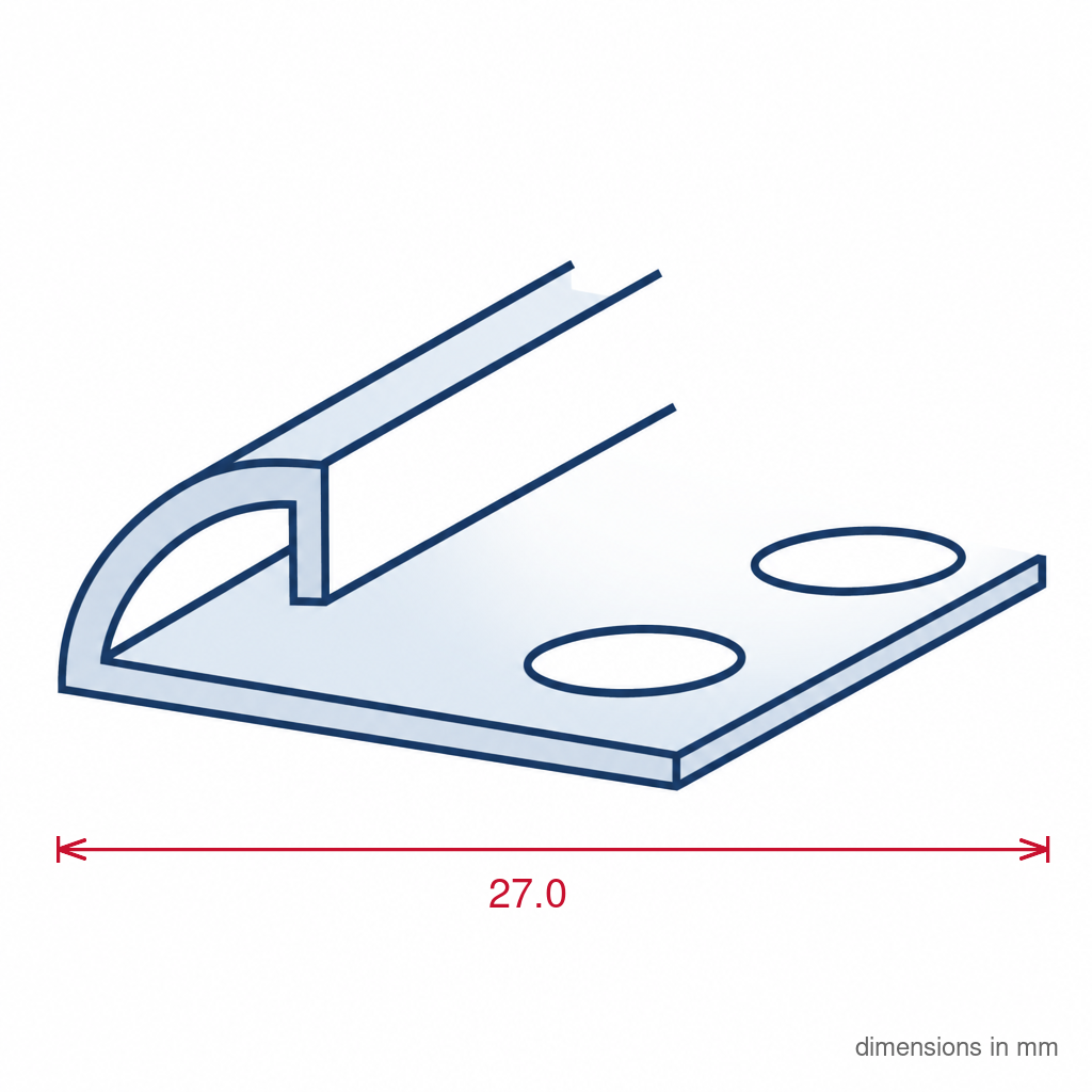 12mm Plastic Tile Edge White - 25 x 2.44m Lengths